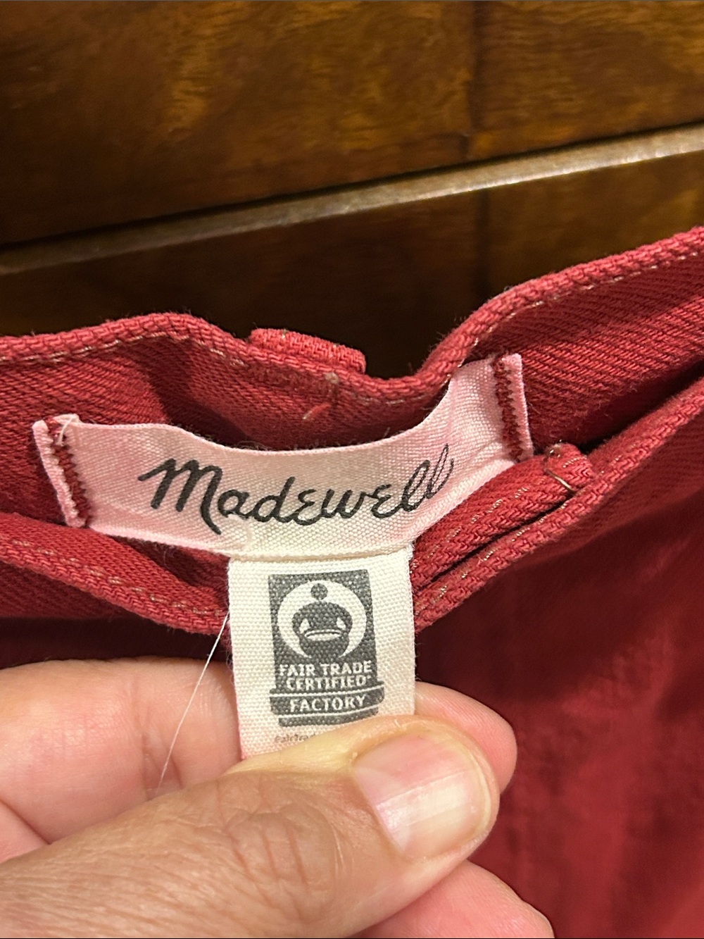 Madewell The Baggy Straight Jean in Deep Burgundy Red - Picture 3 of 11